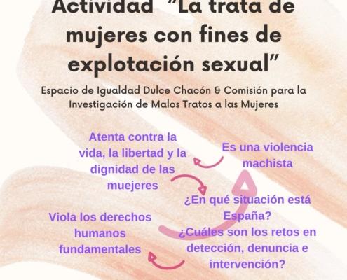 Cartel La trata de mujeres con fines de explotación sexual